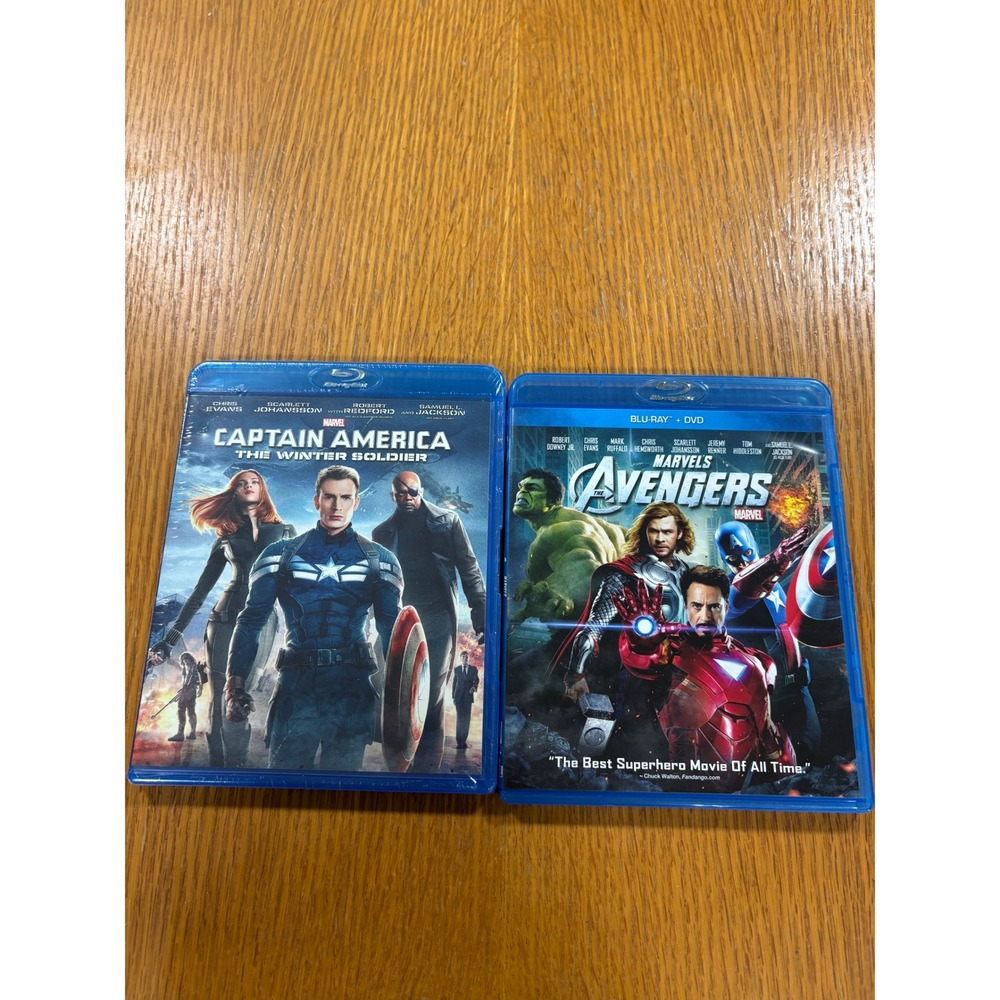 Marvel Blu-ray Lot The Avengers & Captain America The Winter Soldier MCU Bundle
